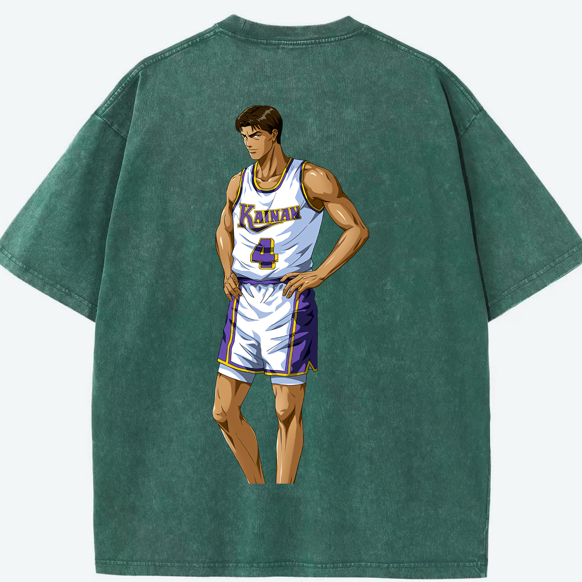 SLAM DUNK／スラムダンク 綿100% ヴィンテージ風 半袖Tシャツ（背面プリント）